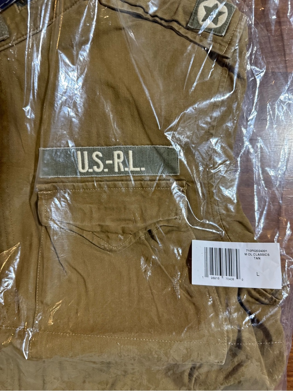 Polo Ralph Lauren The Iconic Field Jacket in Sandsurf Logo Patches Size Large - Picture 9 of 10